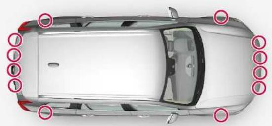 VOLVO S90 Hybride (2024) - Emplacement des capteurs de stationnement - 1
