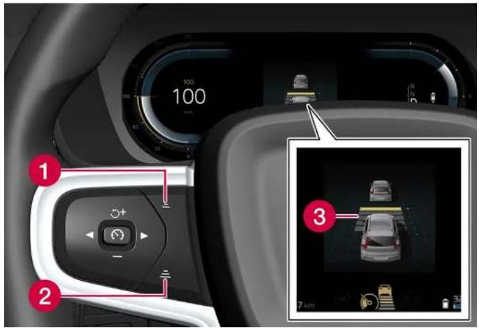 VOLVO S90 Hybride (2024) - Régler la distance temporelle au vehicule qui précède - 1