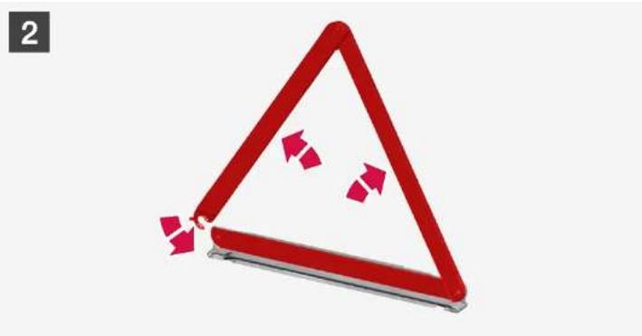 VOLVO S90 Hybride (2024) - Dépliez le triangle de présignalisation - 2