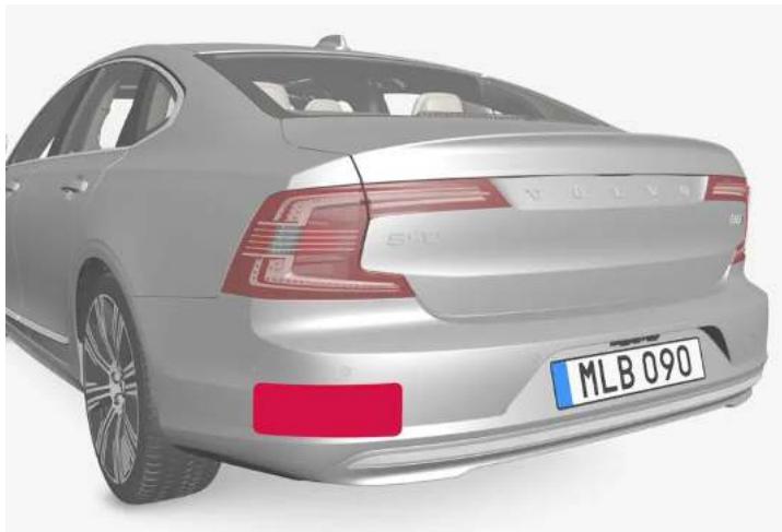 VOLVO S90 Hybride (2024) - Position des unités radar - 2