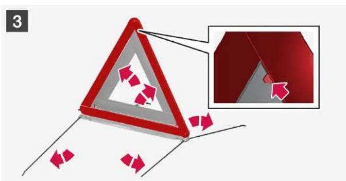 VOLVO S90 Hybride (2024) - Dépliez le triangle de présignalisation - 3