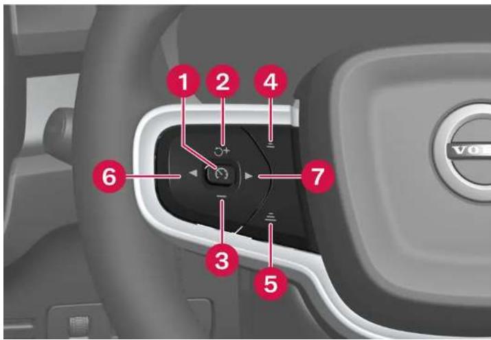 VOLVO S90 Hybride (2024) - Boutons au volant des fonctions de régulation de vitesse - 1