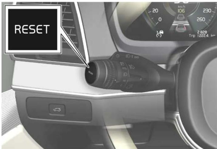 VOLVO S60 Hybride (2024) - Remettre le compteur journalier à zéro à l'aide du levier au volant - 1