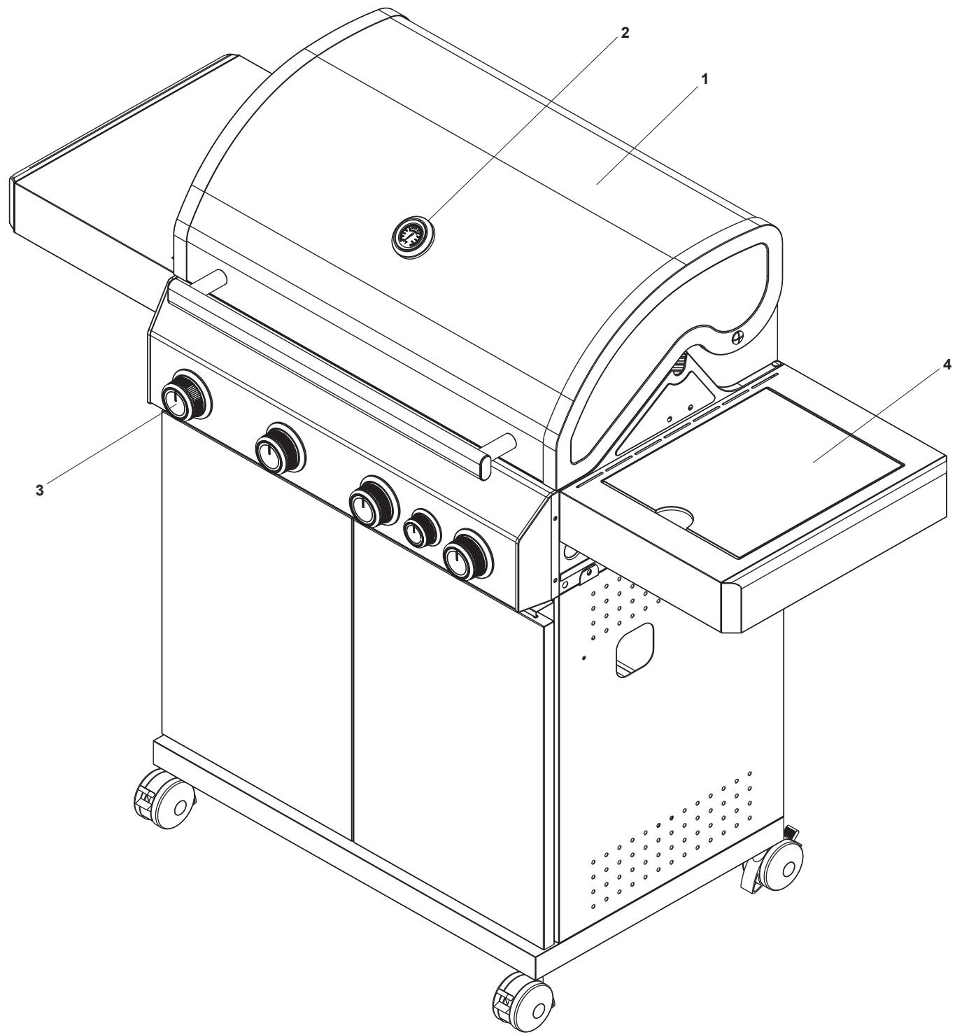 BRICO DEPOT Barbecue en inox 4 feux - 4