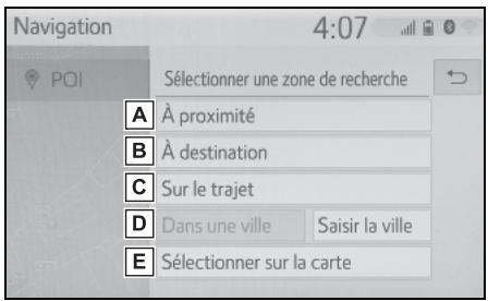 TOYOTA Hilux - Navigation et Multimédia - Paramétrage de la zone de recherche - 2