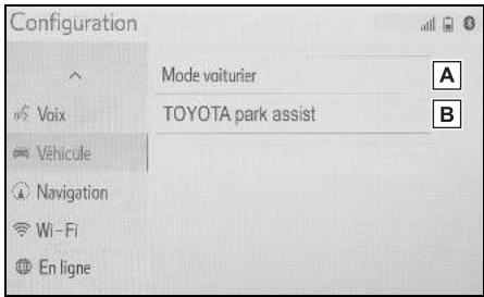 TOYOTA Hilux - Navigation et Multimédia - Ecran des réglages du véhicule - 1