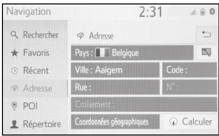 TOYOTA Hilux - Navigation et Multimédia - Recherche par adresse - 1