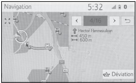 TOYOTA Hilux - Navigation et Multimédia - Affichage de la liste de changements de direction - 2
