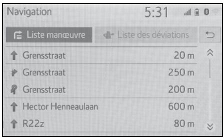 TOYOTA Hilux - Navigation et Multimédia - Affichage de la liste de changements de direction - 1