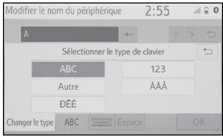 TOYOTA Hilux - Navigation et Multimédia - Sélectionnez le caractère désiré. - 1