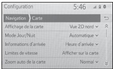 TOYOTA Hilux - Navigation et Multimédia - Sélectionnez l'élément que vous souhaitez définir. - 1