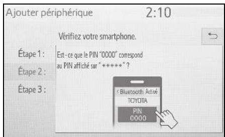 TOYOTA Hilux - Navigation et Multimédia - Enregistrement d'un téléphone Bluetooth® pour la première fois - 4