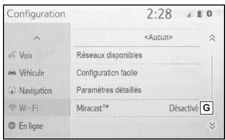 TOYOTA Hilux - Navigation et Multimédia - Ecran des paramètres Wi-Fi® - 2