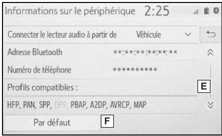 TOYOTA Hilux - Navigation et Multimédia - Sélectionnez "Infos périphérique". - 3