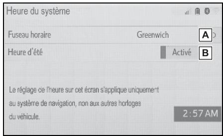 TOYOTA Hilux - Navigation et Multimédia - Réglages de l'heure du système - 1