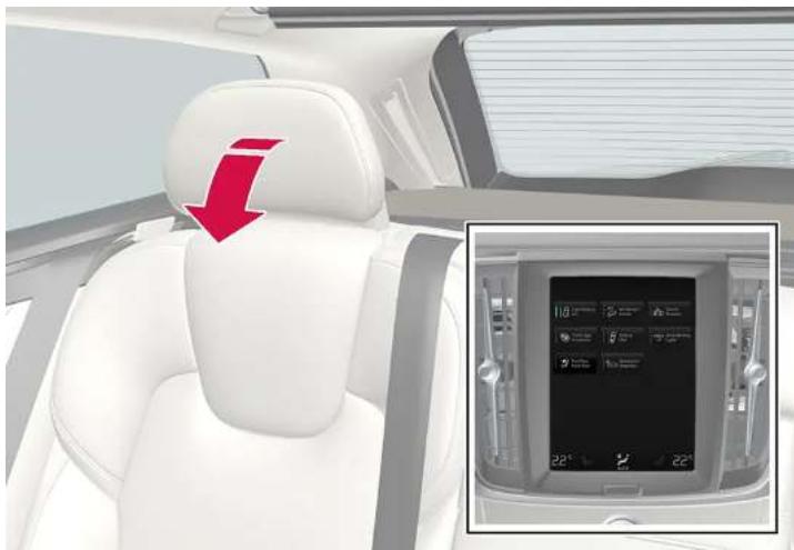 VOLVO V90 Cross Country (2025) - Rabattement de l'appui-tête extérieur de la banquette arrière à l'aide de l'écran central\* - 1