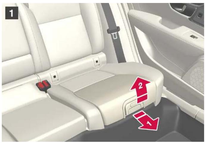 VOLVO V90 Cross Country (2025) - Relever le coussin d'assise du siège pour enfant intégré\* - 1