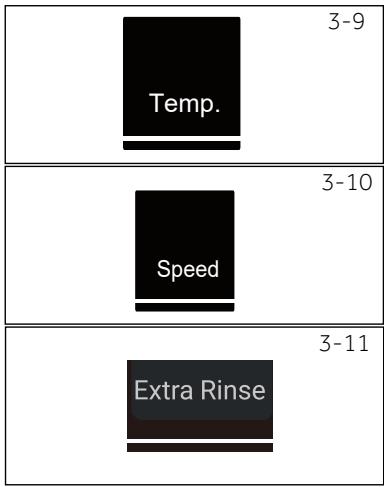 Temp. 3-9 3-10 Speed 3-11 Extra Rinse
