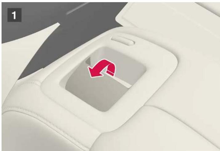 VOLVO V60 Hybride (2024) - Rabattre l'appui-tete extérieur de banquette arrriere avec la poignée - 1