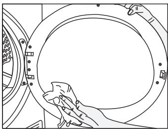 WHIRLPOOL CWSD83MWWSFR - CWSD83MWBSFR - CWSD83MWBSFRX - Filtres à fibres (filtres internes et externes) / Nettoyage de la surface interieure de la porte de chargement - 7