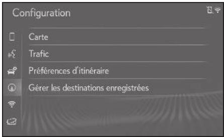 LEXUS LS XF50 - Système de navigation - Affichage de l'écran des paramètres de carte - 1
