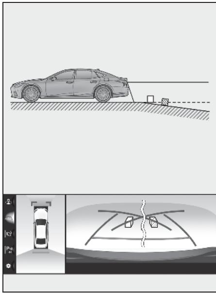 LEXUS LS XF50 - Système de navigation - Lorsque le sol derrière le vehicule descend brusquement - 2
