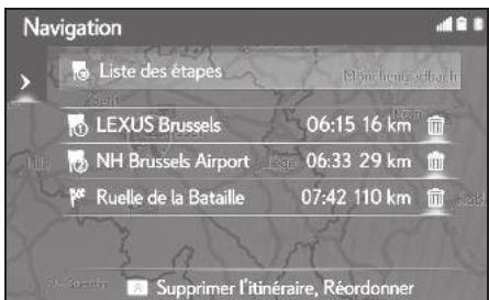 LEXUS LS XF50 - Système de navigation - Suppression d'étapes et d'une destination - 3