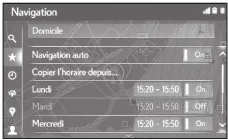LEXUS LS XF50 - Système de navigation - Enregistrement de jours/d'intervalles de temps - 3