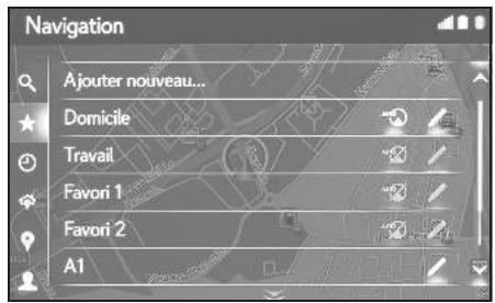 LEXUS LS XF50 - Système de navigation - Affichage de la liste des favorsis - 2