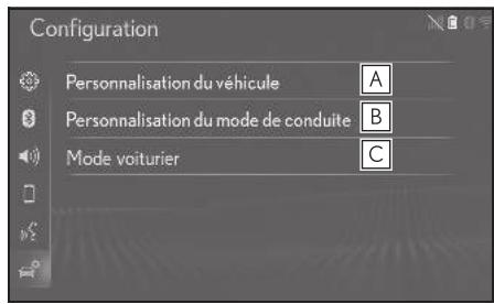 LEXUS LS XF50 - Système de navigation - Écran des paramètres du vehicule - 1