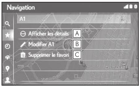 LEXUS LS XF50 - Système de navigation - Modification des informations relatives aux entrées - 2