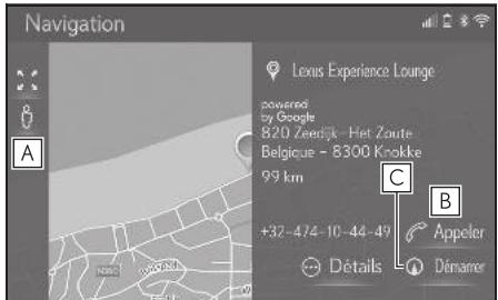 LEXUS LS XF50 - Système de navigation - Affichage de la liste des PDI en ligne - 1