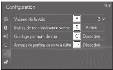 LEXUS LS XF50 - Système de navigation - Écran des paramètres de voix - 1