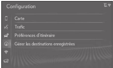 LEXUS LS XF50 - Système de navigation - Affichage de l'écran de gestion des destination enregistrées - 1