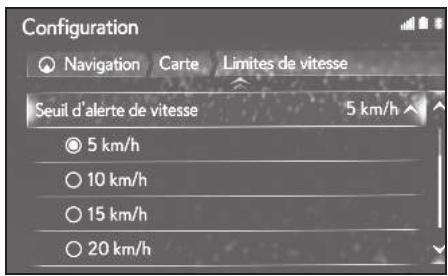 LEXUS LS XF50 - Système de navigation - Seuil d'advertissement de vitesse - 1