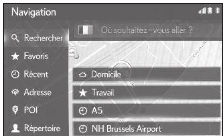 LEXUS LS XF50 - Système de navigation - Affichage de l'écran du menu de destination - 2