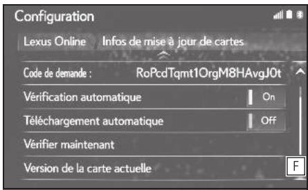 LEXUS LS XF50 - Système de navigation - Informations et paramètres de la mise à jour cartographique - 2