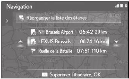 LEXUS LS XF50 - Système de navigation - Réorganisation des étapes - 2