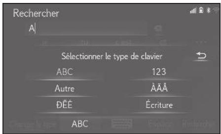 LEXUS LS XF50 - Système de navigation - Changement de type de caractère et de clavier - 2
