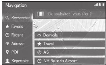 LEXUS LS XF50 - Système de navigation - Affichage de la liste des favorsis - 1