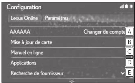 LEXUS LS XF50 - Système de navigation - Écran des paramètres des services connectés - 1