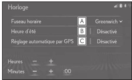 LEXUS LS XF50 - Système de navigation - Paramètres de l'horloge - 2
