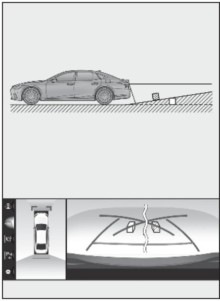 LEXUS LS XF50 - Système de navigation - Lorsque le sol derrière le vehicule descend brusquement - 1