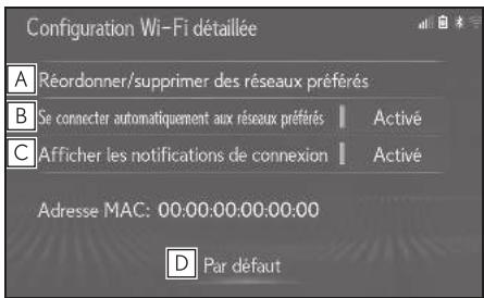 LEXUS LS XF50 - Système de navigation - Paramètres détaillés du Wi-Fi® - 1