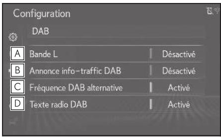 LEXUS LS XF50 - Système de navigation - Paramètres DAB - 1