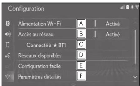 LEXUS LS XF50 - Système de navigation - Écran des paramètres Wi-Fi® - 1