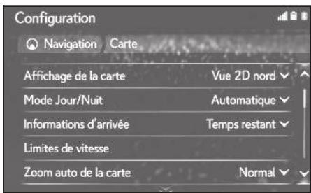 LEXUS LS XF50 - Système de navigation - Affichage de l'écran des paramètres de carte - 2