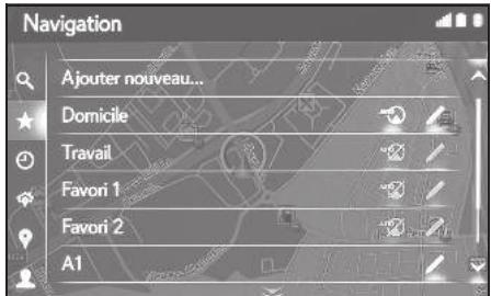 LEXUS LS XF50 - Système de navigation - Recherche à partir de la liste des favoris - 1