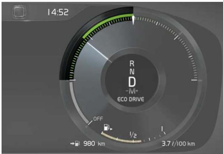 14:52 R D -IV+ ECO DRIVE OFF ½ 980 km 3.7 t/100 km