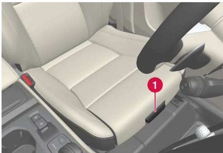 VOLVO XC40 (2024) - Ajuster\* la position du coussin d'assise du siège avant dans la longueur - 1